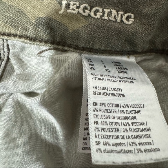 American Eagle Women Army Super Stretch X Mid Rise Distressed Denim Jegging Sz 6 - Picture 15 of 15